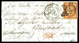 O LE BAYARD', Affranchie Avec 40c Siège Sur Lettre Frappée Du Càd De Paris Le 27 Decembre 1870 à Detination De Wiesbaden - Krieg 1870