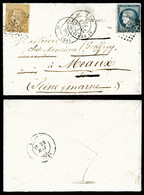 O 10c Lauré Obl S/lettre Frappée Du Càd De Paris 60 Du 19 Mai 1871 à Destination De PARIS. Réexpédiée Avec Un 20c Siège  - Krieg 1870