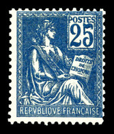 ** N°118, 25c Bleu Foncé Type II. TTB  Qualité: **  Cote: 550 Euros - 1900-02 Mouchon