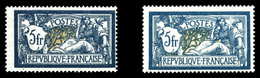 ** N°123, 5F Merson: Bleu Et Bleu-foncé, Les 2 Exemplaires TTB  Qualité: ** - 1900-02 Mouchon