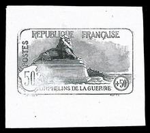 (*) N°153, Orphelins, 50c +50c: Epreuve En Noir Du Type Non émis Sur Feuillet, Jolie Pièce, TB (certificat)  Qualité: (* - 1900-02 Mouchon