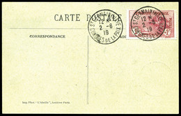 O N°154, 1F +1F Orphelins,, Très Bon Centrage Sur Carte Postale Obl Du Congrès De La Paix Le 2 Juin 19, TB (certificat)  - 1900-02 Mouchon