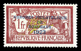 * N°182, Congrès De Bordeaux De 1923, TB (signé Calves)  Qualité: *  Cote: 575 Euros - 1900-02 Mouchon