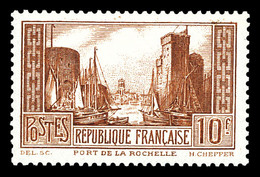 * N°261A, Port De La Rochelle, 10F Chaudron Clair, SUPERBE. R.R. (signé Brun/certificat)  Qualité: *  Cote: 5750 Euros - 1900-02 Mouchon