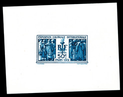 ** N°274A, (N°Maury), Non émis: Exposition Coloniale 50c Bleu Sur Feuillet, SUP (certificat)  Qualité: ** - 1900-02 Mouchon