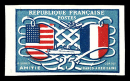 ** N°840A, (N°Maury), NON EMIS: Amitié Franco-Américaine Typographié, Non Dentelé. SUP. R. (certificat)  Qualité: **  Co - 1900-02 Mouchon