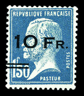 ** N°4, Pasteur Surchargé à Bord Du Paquebot 'ILE DE FRANCE' 10F Sur 1,50F Bleu, Bon Centrage Et Exceptionnelle Fraîcheu - 1927-1959 Ungebraucht