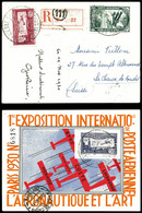 O N°6c + 6d, 1F50 Carmin Perforé E.I.P.A.30 Sur Carte De L'exposition Recommandée à Destination De La Suisse Avec Au Rec - 1927-1959 Postfris