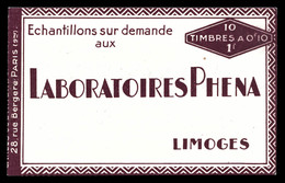 ** N°188-C2, PHENA, 10 Timbres, TB (certificat)  Qualité: ** - Autres & Non Classés