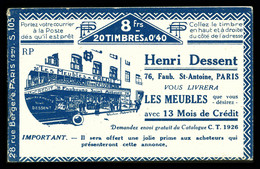 ** N°194-C3, Série 105-RP, MEUBLES HENRI DESSENT Et RESTAURANT LE MEUNIER, Haut De Feuille. TTB  Qualité: ** - Altri & Non Classificati