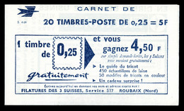 ** N°1263-C3a, Série 4-64 (couverture Anisée), 3 SUISSES 4,50 NF Et EU, Daté Du 10/3/64. TTB  Qualité: ** - Altri & Non Classificati