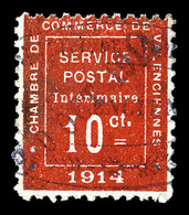 O N°1, Valencienne, 10c Rouge, TB (signé Brun/certificat)  Qualité: O  Cote: 525 Euros - Guerre (timbres De)