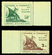 (*) N°8/9, Paire St Nazaire De 1945 Bdf, SUP (signés Calves)  Qualité: (*)  Cote: 370 Euros - War Stamps