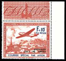 ** N°5e, 5 F +10 Carmin Et Bleu, Surcharge Renversée Cdf, TTB  Qualité: **  Cote: 300 Euros - Guerre (timbres De)