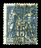 (*) N°5, 15c Bleu Surchargé 4 Lignes Du 17 Mars. SUP. R.R.R. (signé Calves/certificat)  Qualité: (*) - 1893-1947