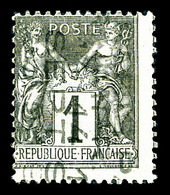 (*) N°11, 1c Noir Sur Azuré Surchargé 5 Lignes Du 14 Septembre 93. SUPERBE. R.R.R (signé Brun/certificats)  Qualité: (*) - 1893-1947