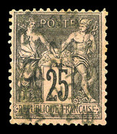 (*) N°19, 25c Noir Sur Rose Surchargé 5 Lignes Horizontalement Du 22 Novembre 1893, Bon Centrage, SUPERBE. R.R.R. (signé - 1893-1947