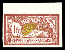 ** N°121a, 1F Lie De Vin Et Olive Non Dentelé, Bord De Feuille Supérieur, TB (certificat)  Qualité: **  Cote: 500 Euros - Ungebraucht