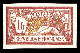 ** N°121, 1F Lie De Vin Et Olive PAPIER GC Non Dentelé, TB (certificat)  Qualité: **  Cote: 500 Euros - Neufs