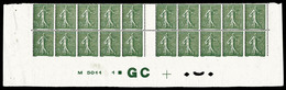 ** N°130, 15c Vert-gris, 10 Exemplaires Dentelé Sur 3 Cotés Tenant à Normaux, Bas De Feuille Avec Manchette GC, Croix De - Ungebraucht