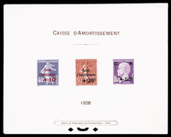 (*) N°249/51, Série Caisse D'amortissement De 1928 En épreuve Collective, Tirage 25 Exemplaires. SUP (certificat)  Quali - Luxeproeven