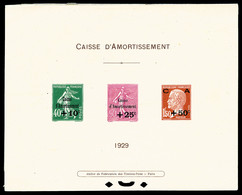 (*) N°253/55, Série Caisse D'amortissement De 1929, Tirage 25 Exemplaires, SUPERBE (certificat)  Qualité: (*)  Cote: 100 - Prove Di Lusso