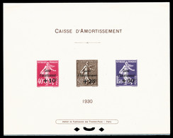 (*) N°266/68, Série Caisse D'amortissement De 1930, Tirage 25 Exemplaires, SUP (certificat)  Qualité: (*)  Cote: 1000 Eu - Prove Di Lusso