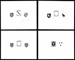 (*) N°999/1005, Série Blasons De Province: Les 7 épreuves De Décomposition En Noir Signées. SUP. R. (certificat)  Qualit - Künstlerentwürfe