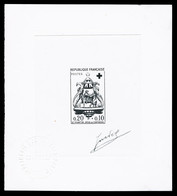(*) N°1278/79, Paire Croix Rouge De 1960: 2 épreuves D'artiste En Noir Signées Du Graveur, TB (certificat)  Qualité: (*) - Künstlerentwürfe