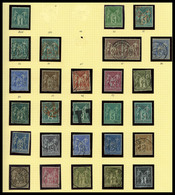 & 1876-1900, Sage, Collection De Timbres Neufs, Obl, Lettres Dont Nuances, Oblitérations, Variétés Preséntée Sur Pages D - Collezioni