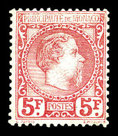 (*) N°10, Charles III, 5F Carmin Sur Vert, Frais. TTB (signé Calves/certificat)  Qualité: (*)  Cote: 4500 Euros - Unused Stamps