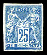 * N°35, 25c Bleu, Quatre Belles Marges, Fraîcheur Postale. SUP. R. (signé Brun/certificats)  Qualité: *  Cote: 5000 Euro - Aquila Imperiale