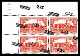 ** N°148, 25c Sur 50c Rouge: Surcharge Très Déplacée Sur Bd4 Coin De Feuille. SUP (signé Brun/certificat)  Qualité: ** - Unused Stamps