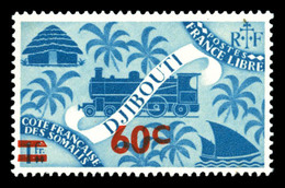 ** Non émis De 1945: Locomotive, 60c Sur 1f Bleu-vert, Surcharge Rouge, SUP (certificat)  Qualité: ** - Oblitérés