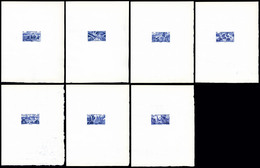 (*) N°13/19, Série Tchad Au Rhin En 7 épreuves D'Artiste En Bleu Outremer Sur Papier Filigrané (17x 21,5 Cm), Tirage 30  - Gebraucht