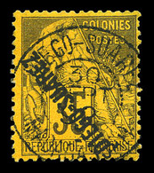 O N°22a, 35c Violet-noir Sur Jaune, Surcharge Renversée. SUP. R. (signé Calves/certificat)  Qualité: O  Cote: 1800 Euros - Usati