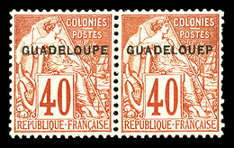 * N°24aD, 40c Rouge-orange: 'GUADELOUEP' Tenant à Normal, Très Bon Centrage. SUP (signé/certificat)  Qualité: *  Cote: 9 - Neufs