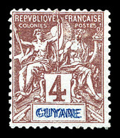 * N°32a, 4c Lilas-brun, Double Légende, SUP (certificat)  Qualité: *  Cote: 350 Euros - Used Stamps