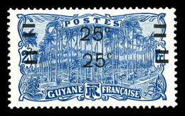 * N°98a, 25c S 2f Bleu, Double Surcharge. TTB  Qualité: *  Cote: 180 Euros - Used Stamps