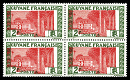 ** N°128a, 2f Vert-foncé Et Rouge-brique: Centre Très Déplacé, Bloc De Quatre. TTB (certificat)  Qualité: **  Cote: 500  - Used Stamps