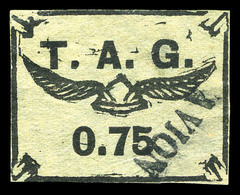 O N°4A, 75c Noir Sur Gris. SUPERBE (signé/certificat)  Qualité: O  Cote: 900 Euros - Used Stamps