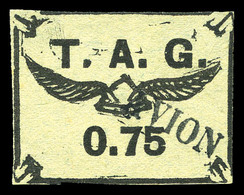 O N°4A, 75c Noir Sur Gris. SUPERBE (signé/certificat)  Qualité: O  Cote: 900 Euros - Used Stamps