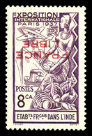 * N°156, 8 Ca Violet: Surcharge 'FRANCE LIBRE' Renversée. TTB  Qualité: *  Cote: 250 Euros - Unused Stamps