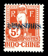 ** N°30a, 2 Pi Sur 5f Rouge: Double Surcharge. SUP (certificat)  Qualité: **  Cote: 455 Euros - Unused Stamps