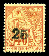 * N°3, 25 Sur 40c Rouge-orange, TTB (signé Scheller/certificat)  Qualité: *  Cote: 800 Euros - Used Stamps