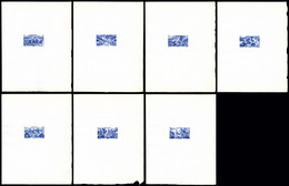 (*) N°6/12, Série Tchad Au Rhin: Ensemble De 7 épreuves D'Artiste En Bleu Outremer Sur Papier Filigrané (17x 21,5 Cm), T - Ungebraucht