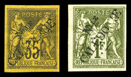 * N°18 Et 20, 35c Violet Noir Sur Jaune Et 1f Olive. Les 2 Ex TTB (certificat)  Qualité: *  Cote: 580 Euros - Unused Stamps