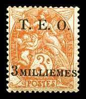 * N°3, 3m Sur 3c Orange. TTB (signé Scheller)  Qualité: *  Cote: 400 Euros - Unused Stamps