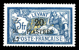 * N°20, 20 Pi S 5f Bleu Et Chamois, TB (certificat)  Qualité: *  Cote: 450 Euros - Unused Stamps