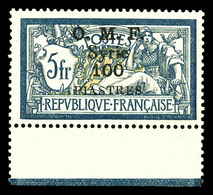 ** N°43, 100 Pi Sur 5f Bleu Et Chamois, Bdf, SUP (certificat)  Qualité: **  Cote: 585 Euros - Unused Stamps